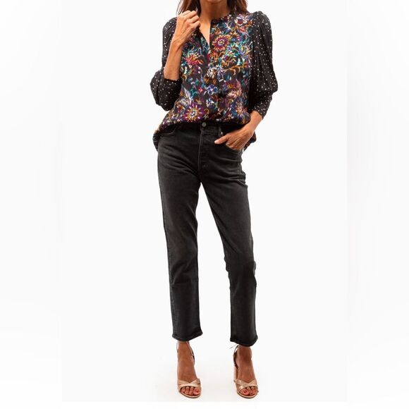 NEW Maria Cher Jujuy Cora Silk Blouse Black Dahlia Size XS - Picture 11 of 11